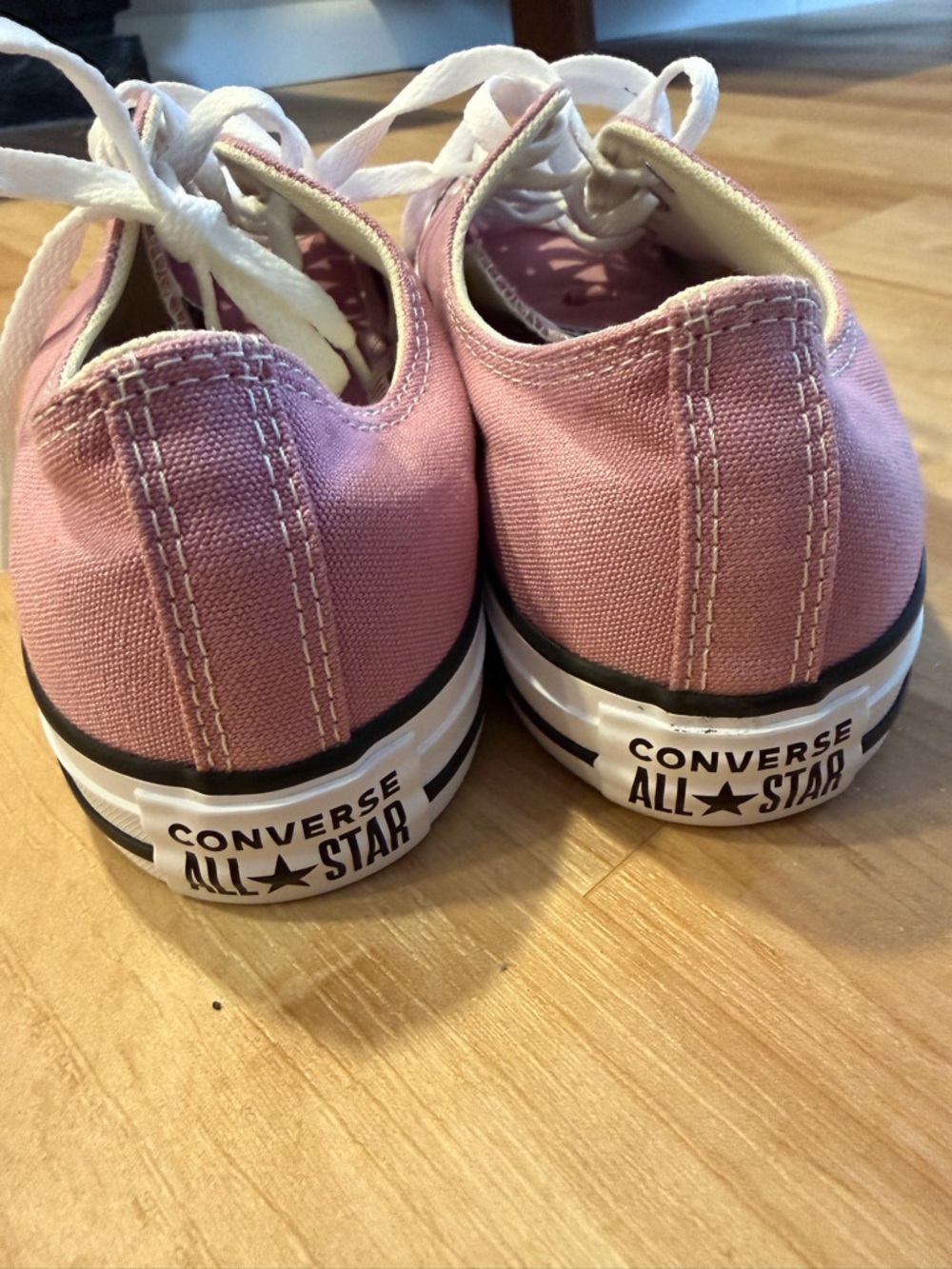 Converse Low Top Canvas Sneakers in Dusty Pink and White - Picture 3 of 8